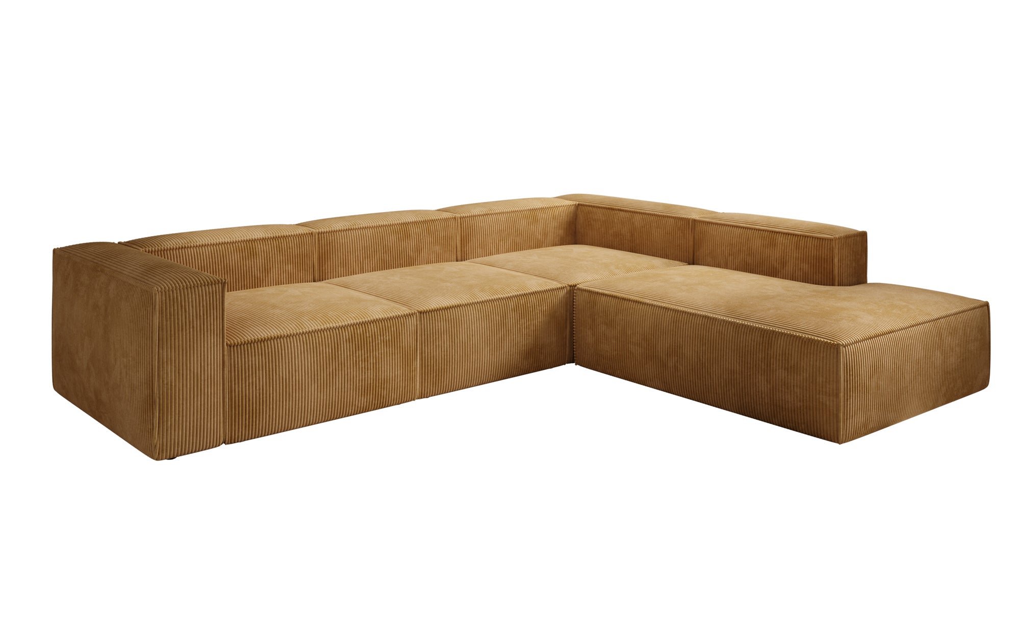 Designer Sofa Lesley L mit langer Ottomane in Cord