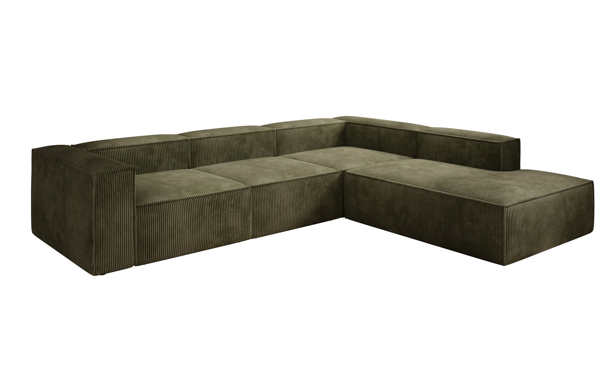 Designer Sofa Lesley L mit langer Ottomane in Cord