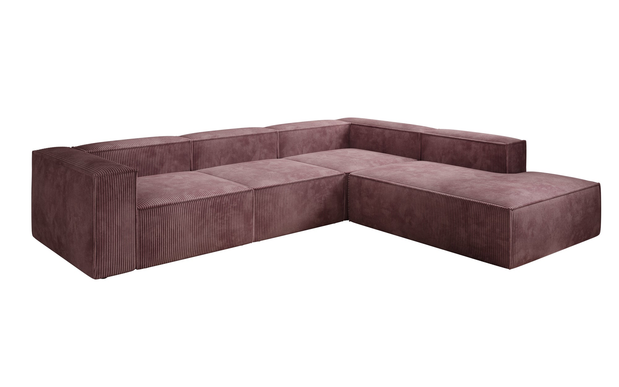 Designer Sofa Lesley L mit langer Ottomane in Cord