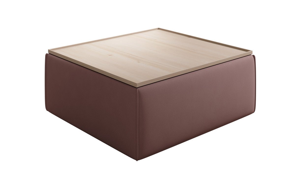 Beistellhocker/Couchtisch Lesley mit Stauraum in Stoff