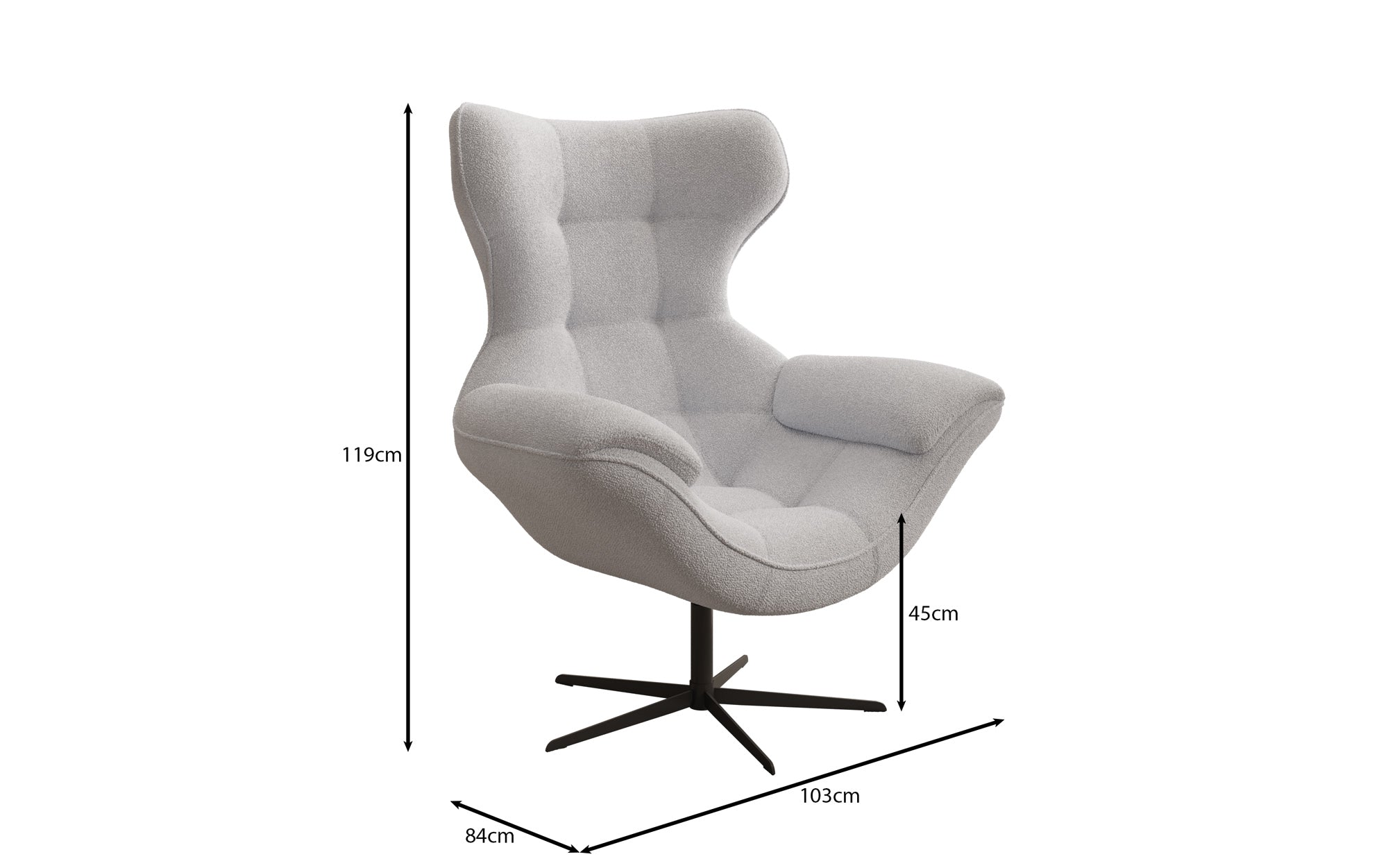 Designer Sofa-Sessel Aurelio in Bouclé