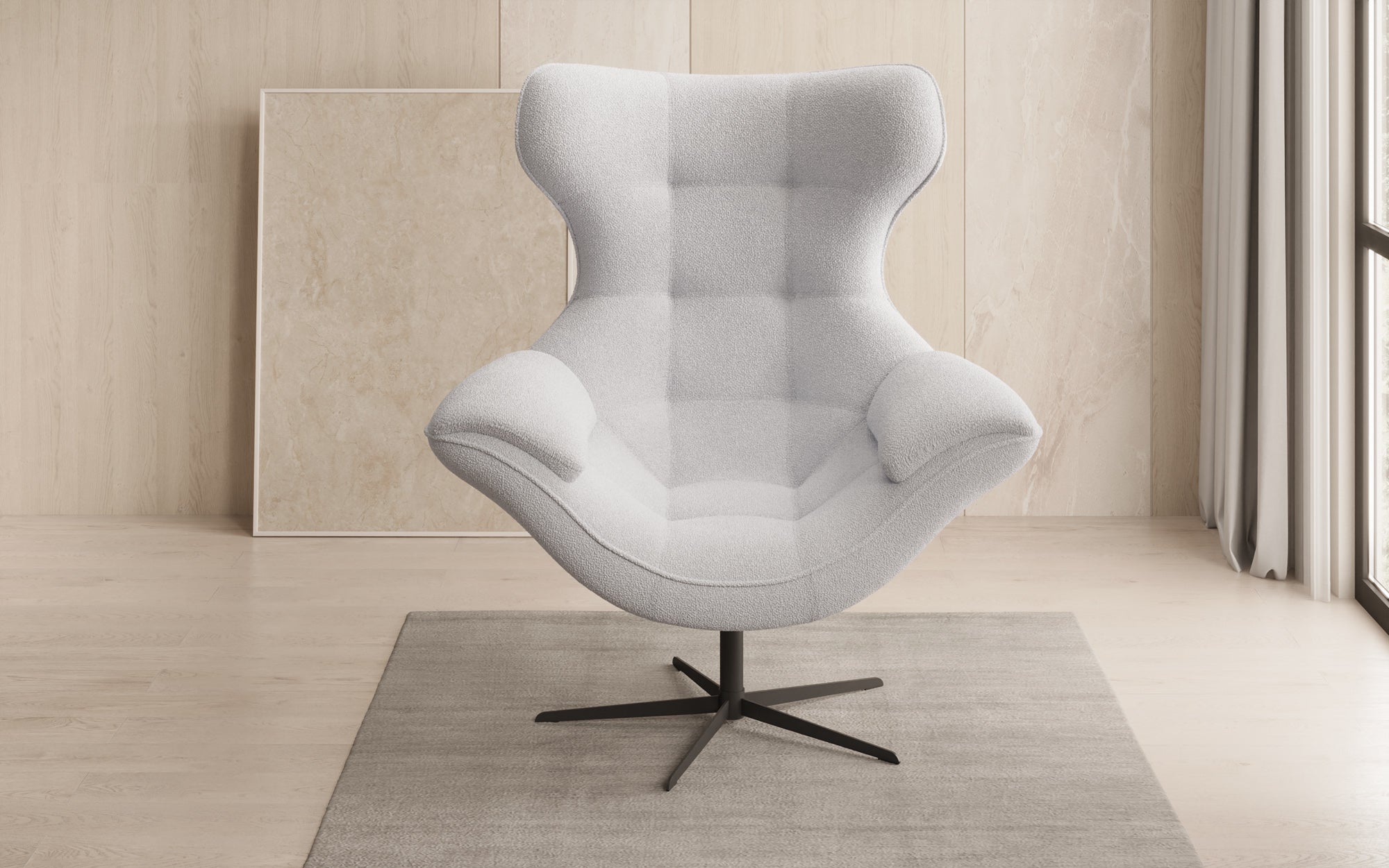 Designer Sofa-Sessel Aurelio in Bouclé