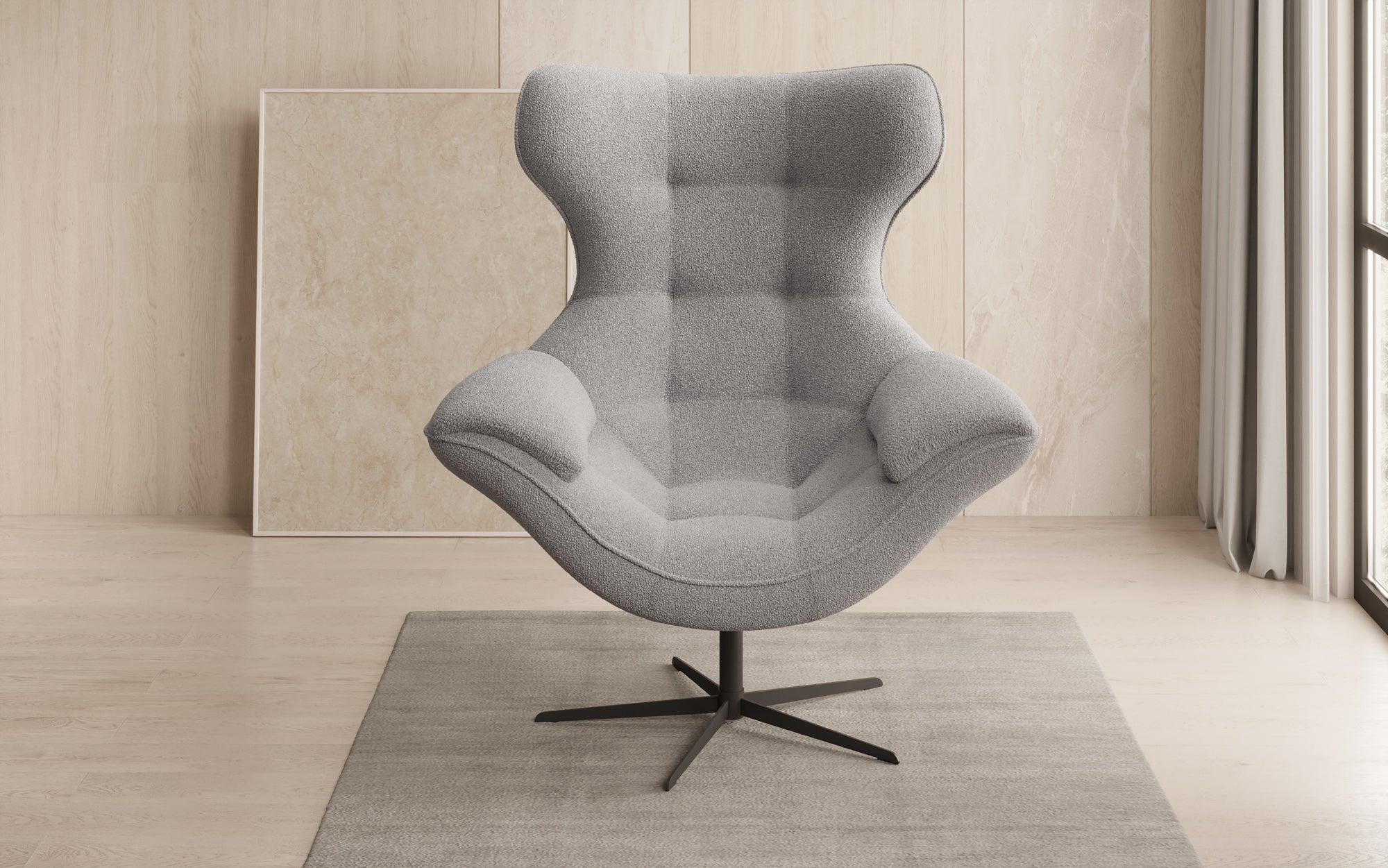 Designer Sofa-Sessel Aurelio in Bouclé