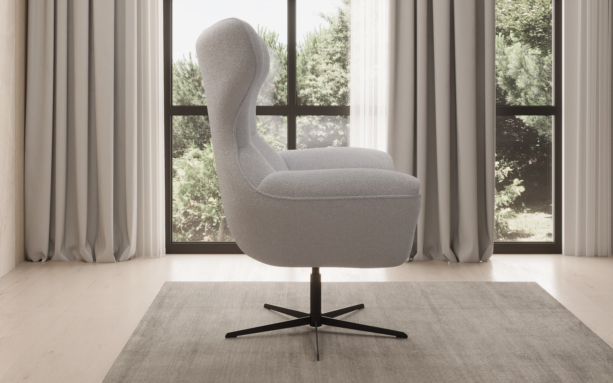 Designer Sofa-Sessel Aurelio in Bouclé