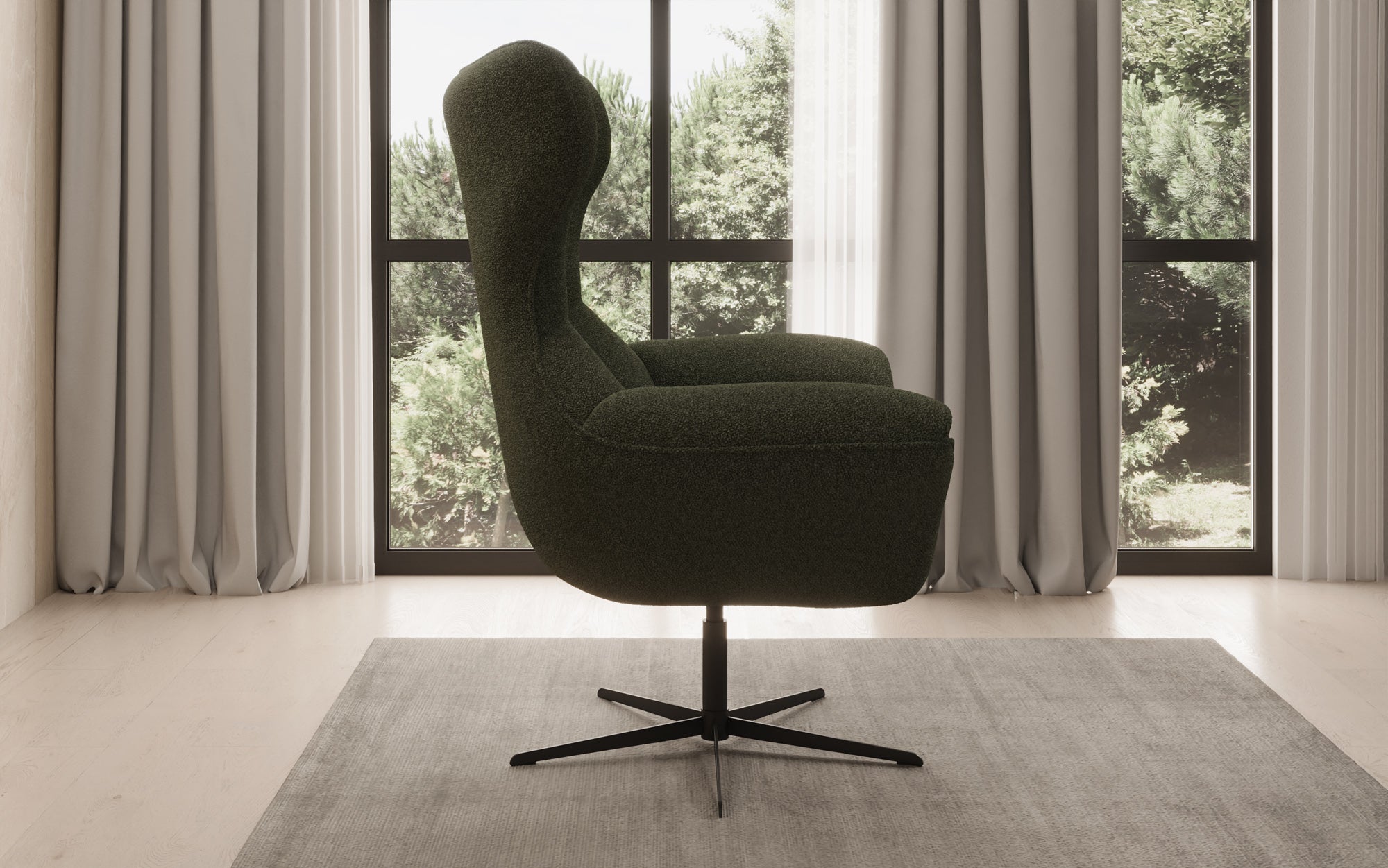 Designer Sofa-Sessel Aurelio in Bouclé