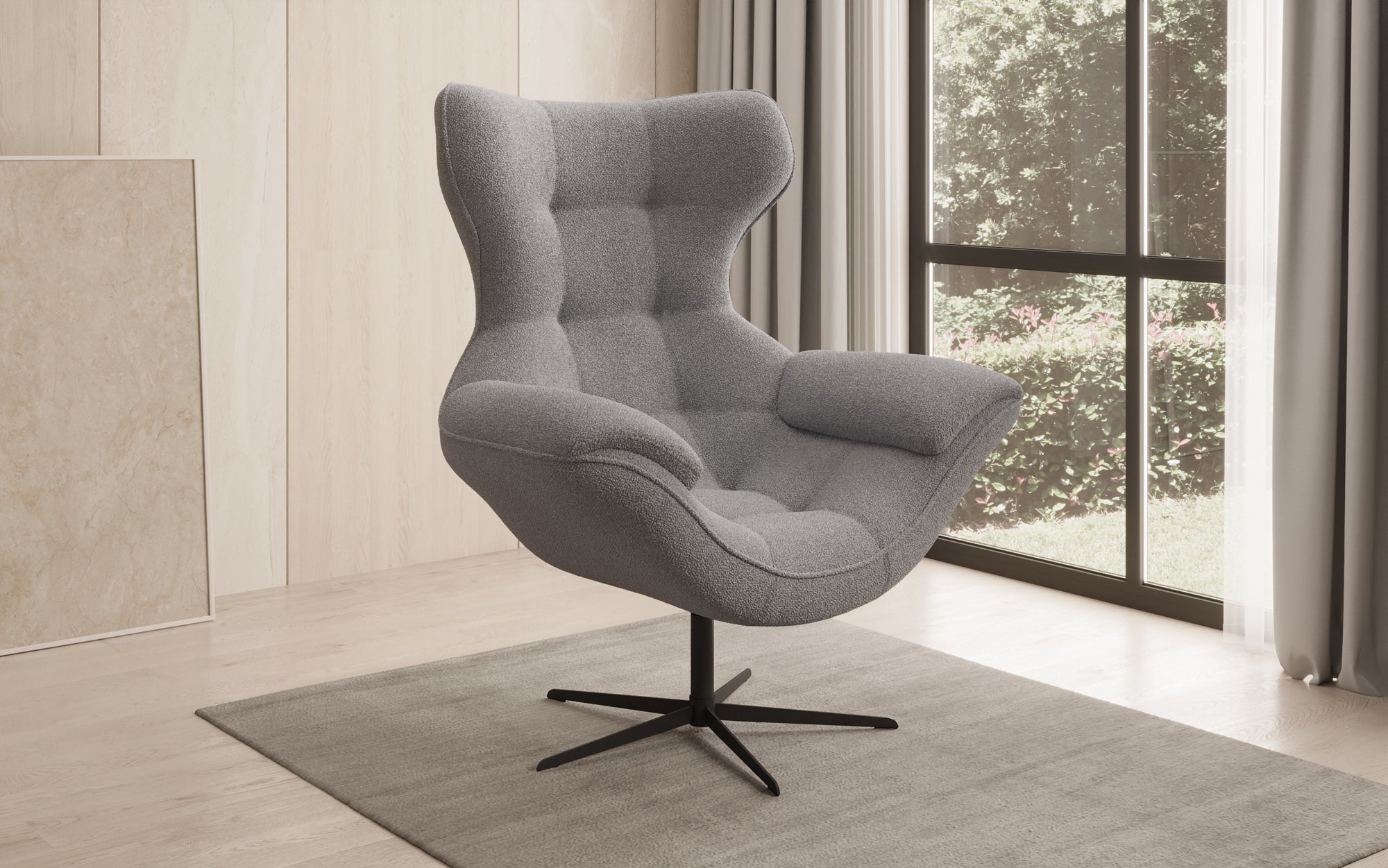 Designer Sofa-Sessel Aurelio in Bouclé