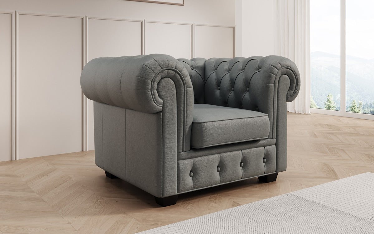 Chesterfield Sessel Royal in Echtleder