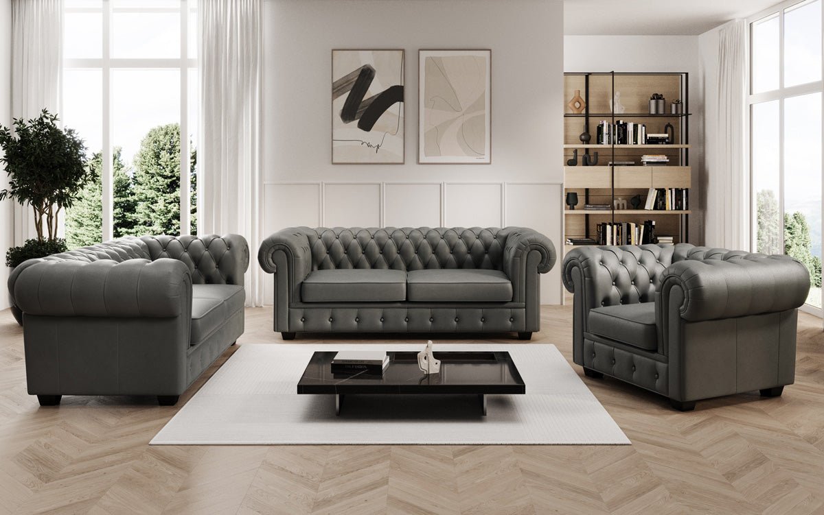 Chesterfield Sessel Royal in Echtleder