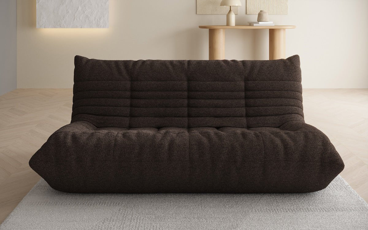 Designer 3 Sitzer Sofa Calmo in Teddy Bouclé