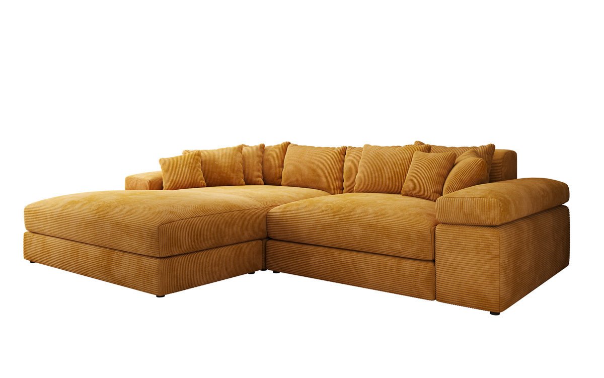 Designer Sofa Bernardo mit breiter Ottomane in Cord