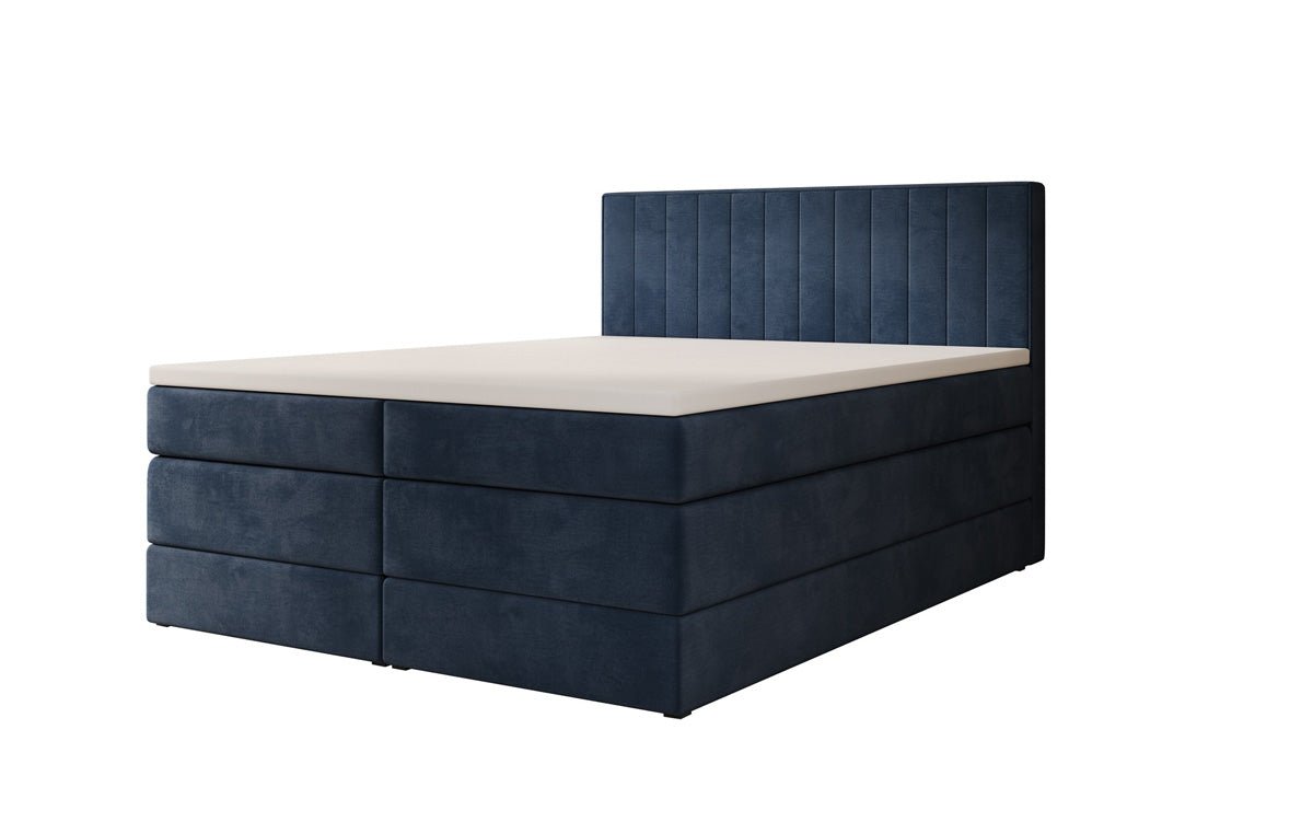Boxspringbett Avera mit Stauraum in Samt