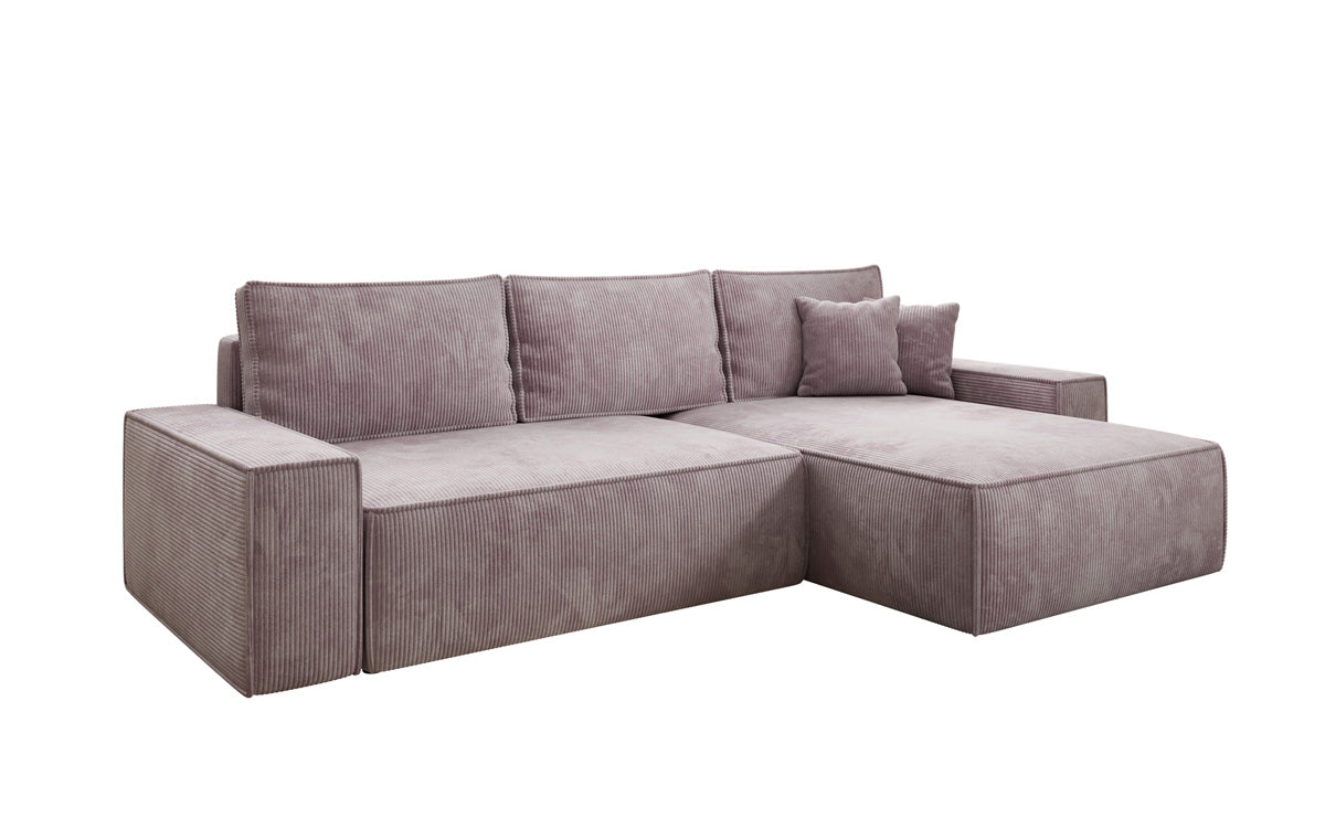 Designer Ecksofa Lunaro mit Schlaf- und Klappfunktion in Cord