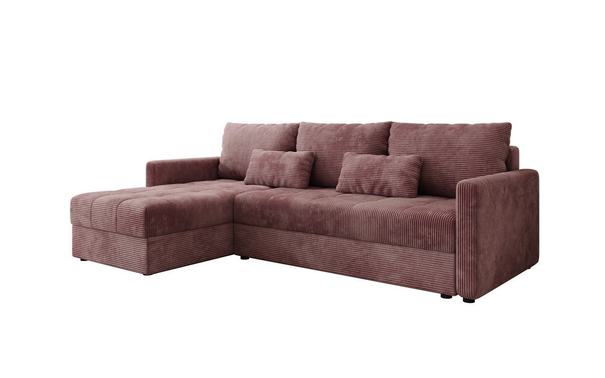 Designer Sofa Roma in Cord mit Schlaf- und Klappfunktion
