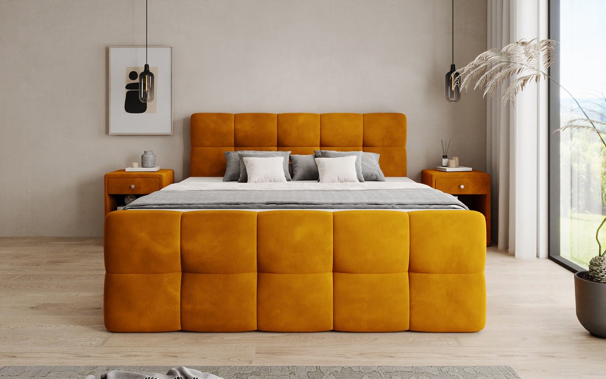 Boxspringbett Cozy Samt mit Stauraum