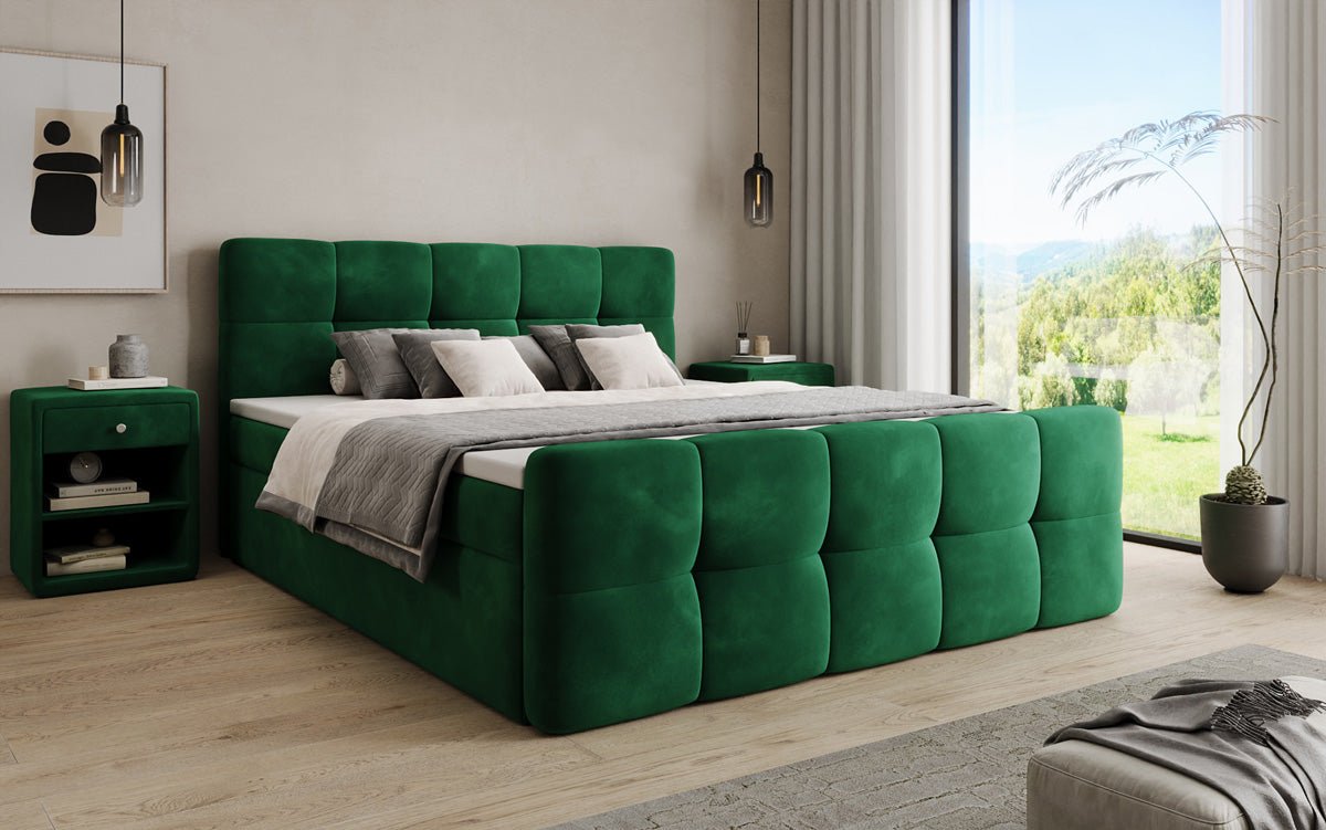 Boxspringbett Cozy Samt mit Stauraum