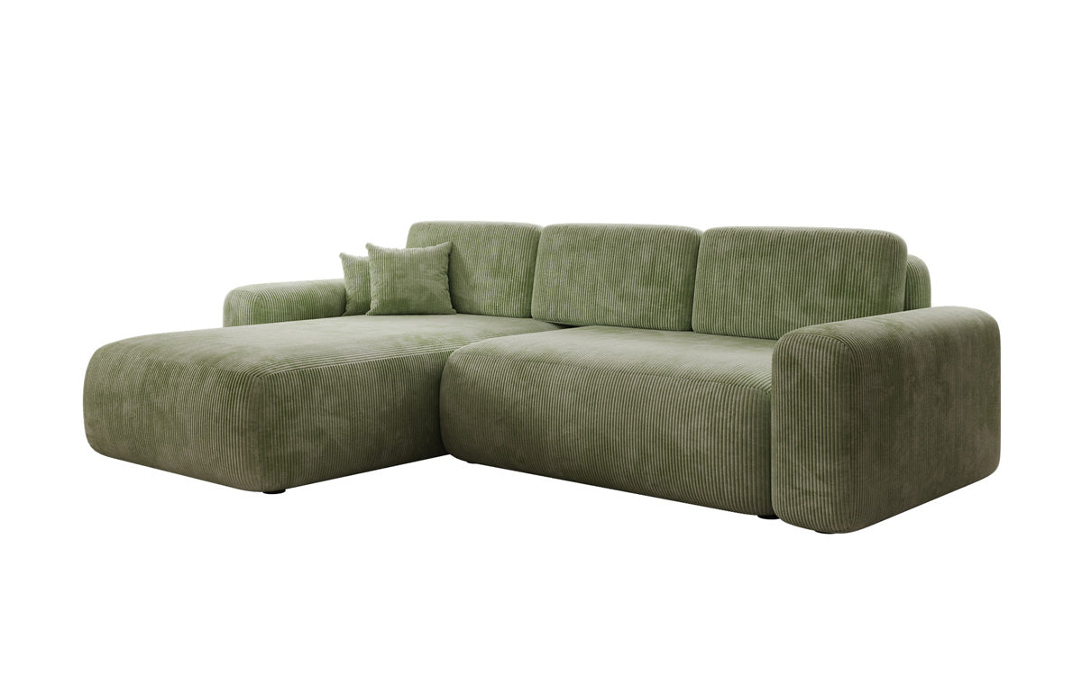 Designer Ecksofa Lola mit Schlaf- und Klappfunktion in Cord