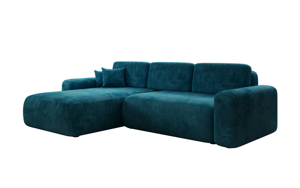Designer Ecksofa Lola mit Schlaf- und Klappfunktion in Cord
