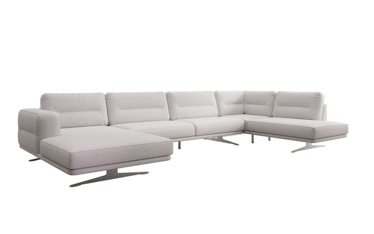 Designer Sofa Wohnlandschaft Torino U in Bouclé