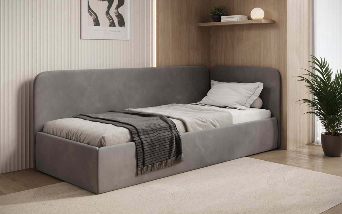 Designer Polsterbett/Gästebett/Sofa Cleo mit Stauraum