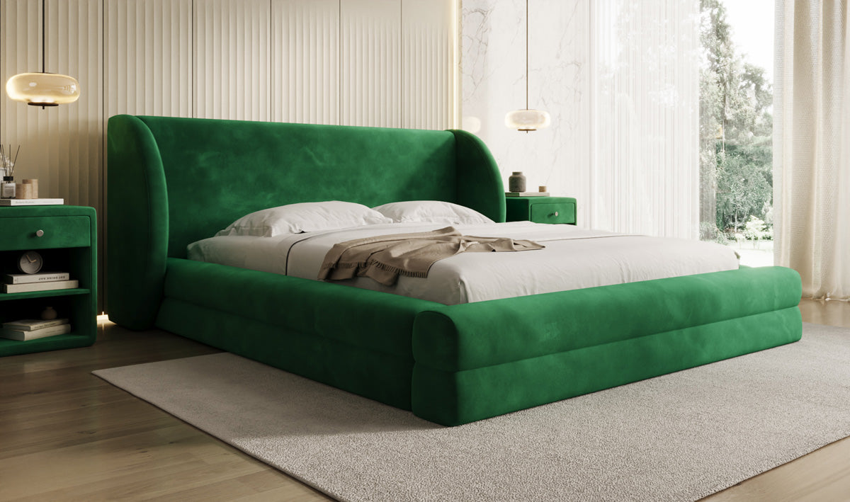 Designer Polsterbett Liv in Samt mit Stauraum