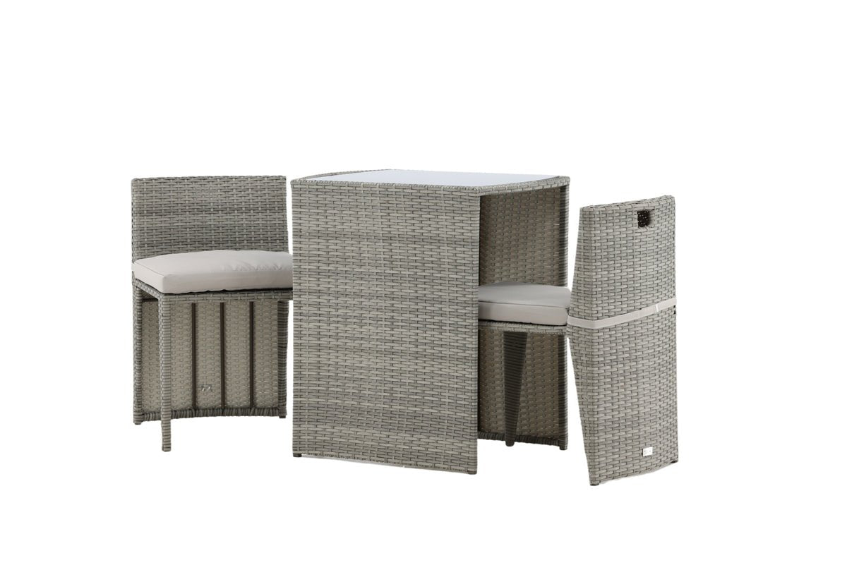 Balkonset Bob - in wahlweise schwarzem oder grauem Rattan