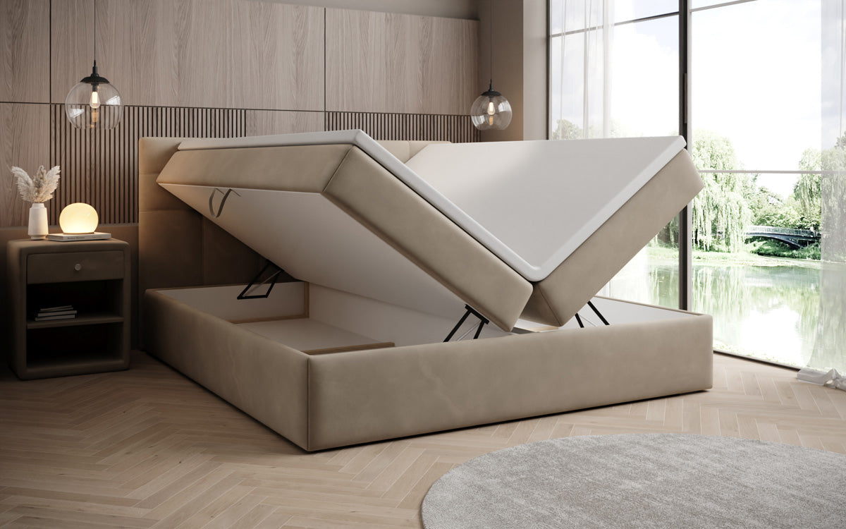 Boxspringbett Lux Samt mit Stauraum