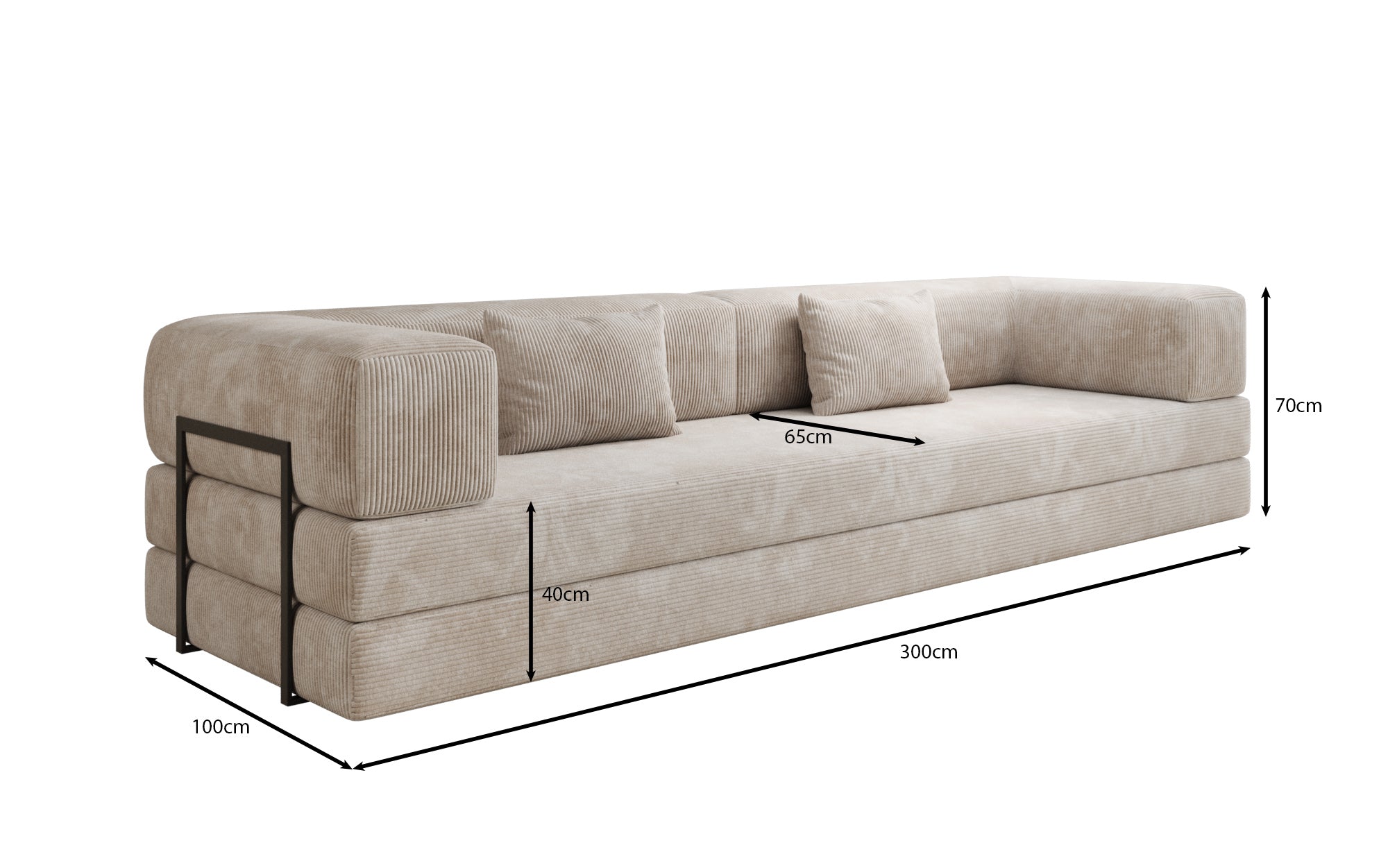 Designer Sofa Lazy 3 Sitzer XXL in Cord