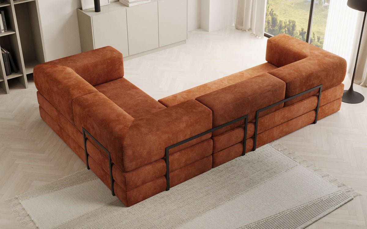 Designer Sofa Lazy L geschlossen in Cord