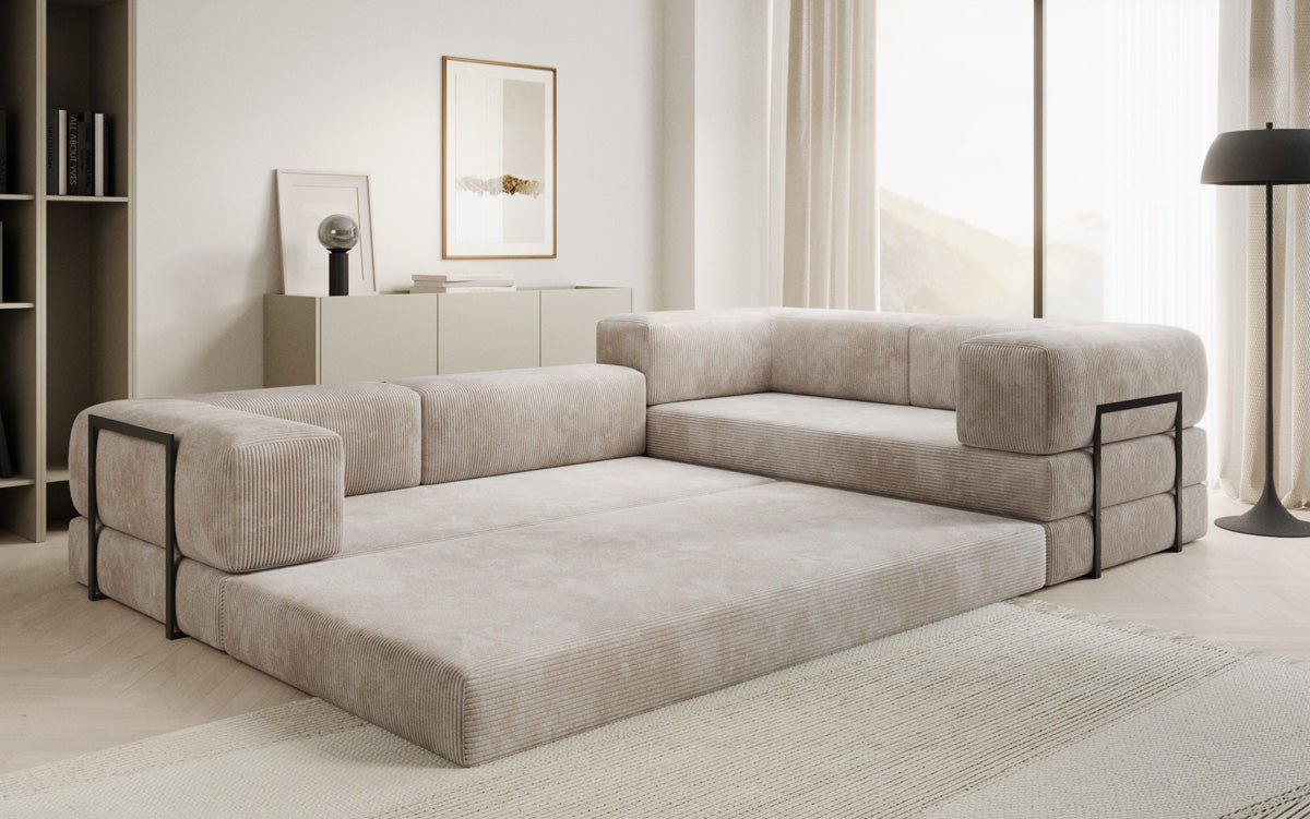 Designer Sofa Lazy L geschlossen in Cord