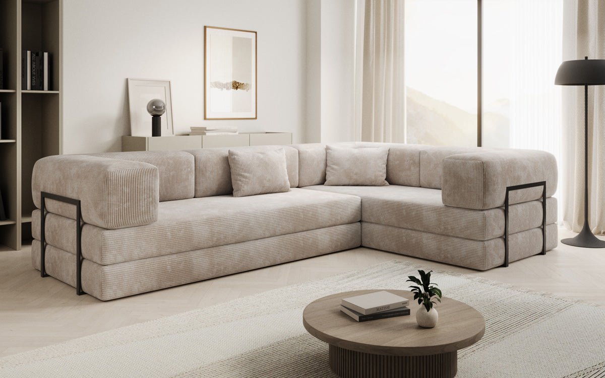 Designer Ecksofa Lazy geschlossen in Cord