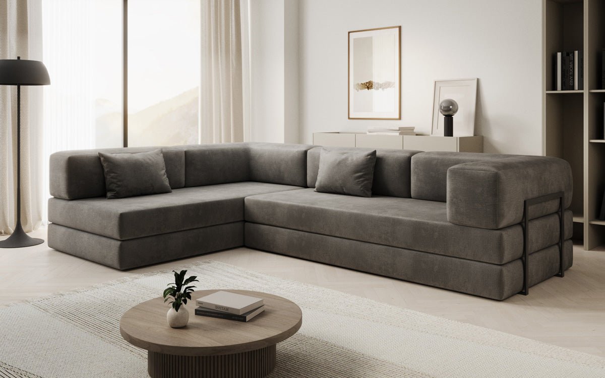 Designer Ecksofa Lazy in Samt