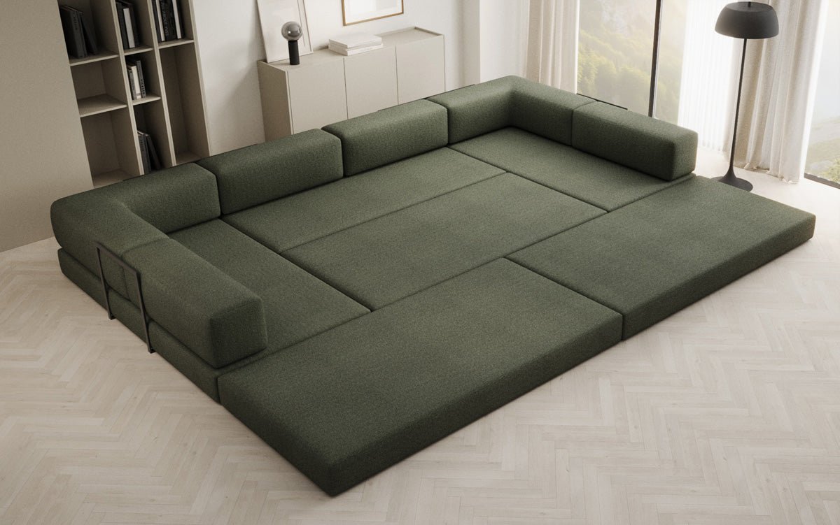Designer Sofa Lazy U in Bouclé
