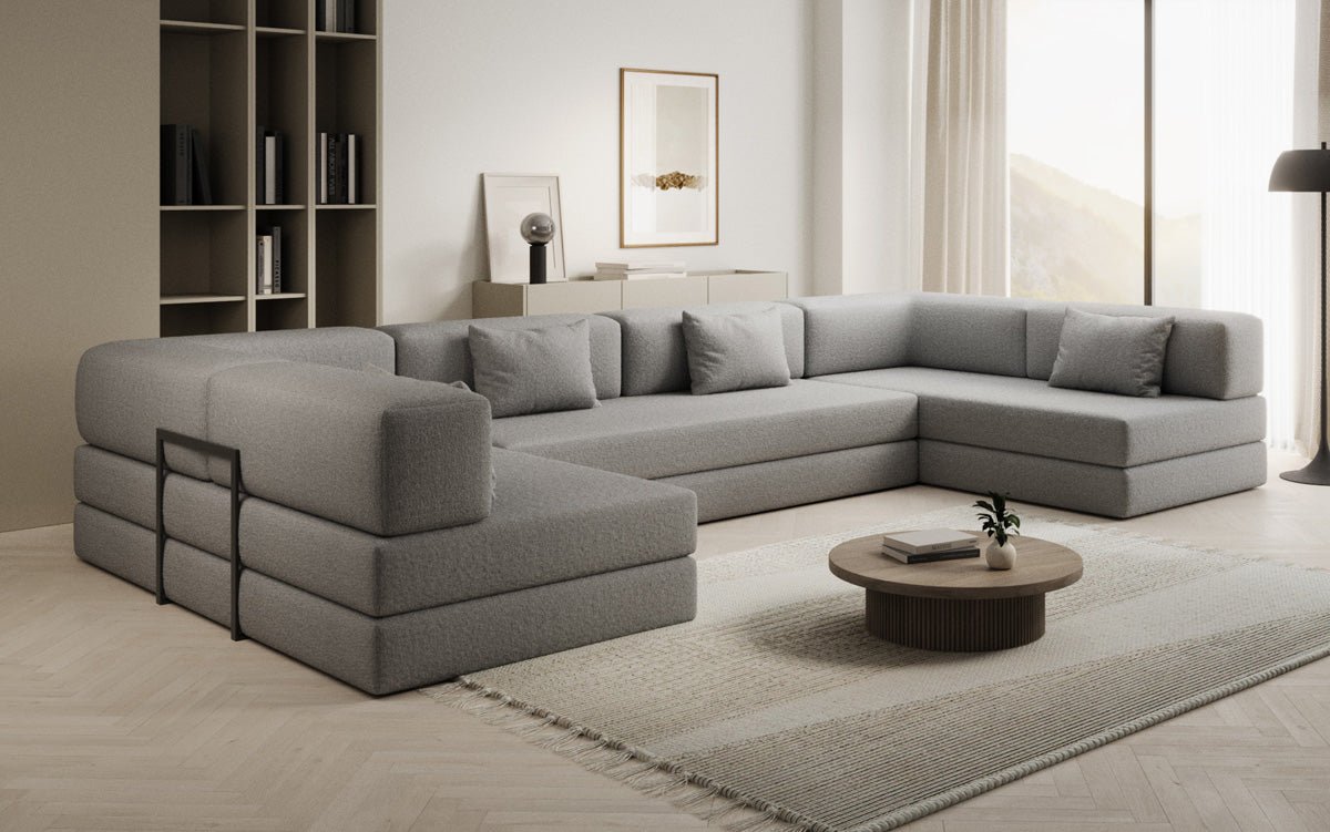 Designer Sofa Lazy U in Bouclé