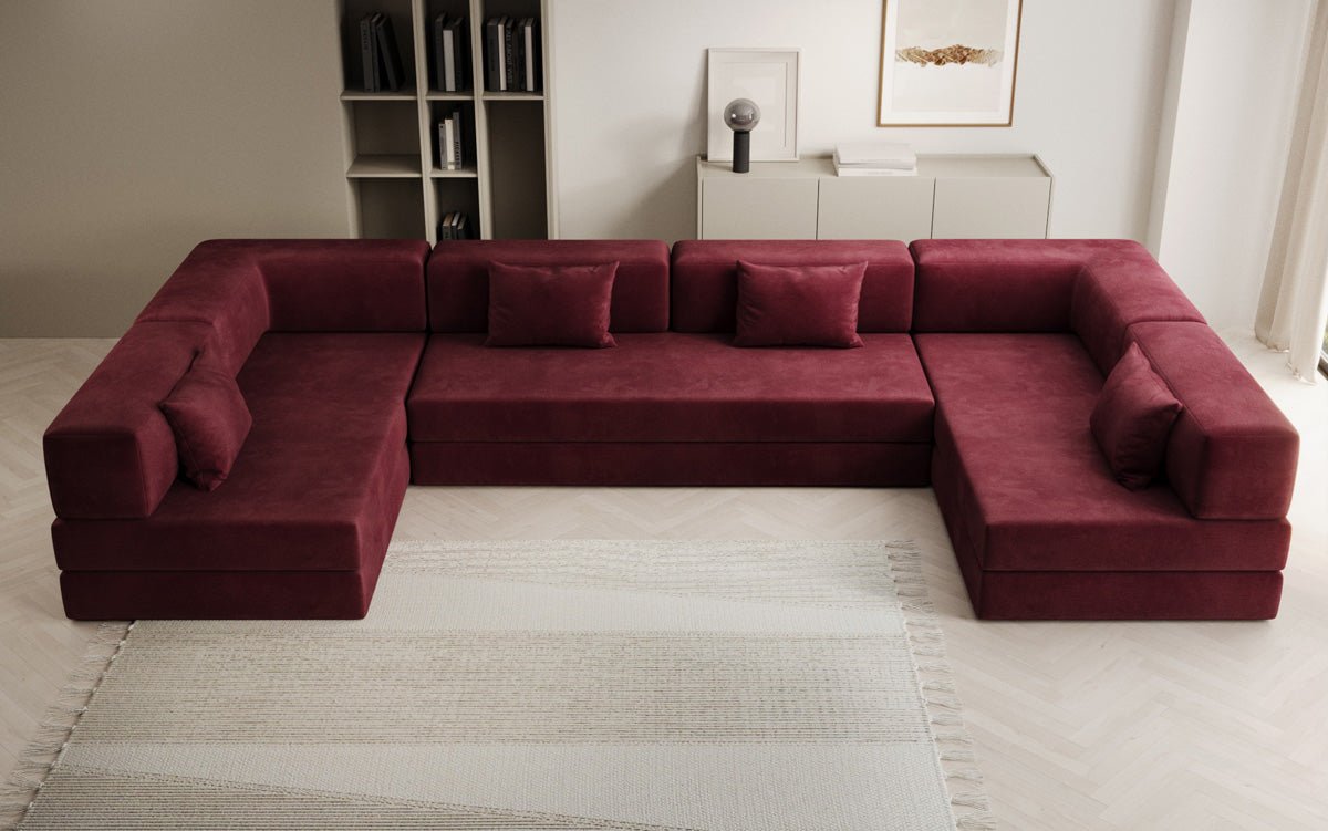 Designer Sofa Lazy U in Samt