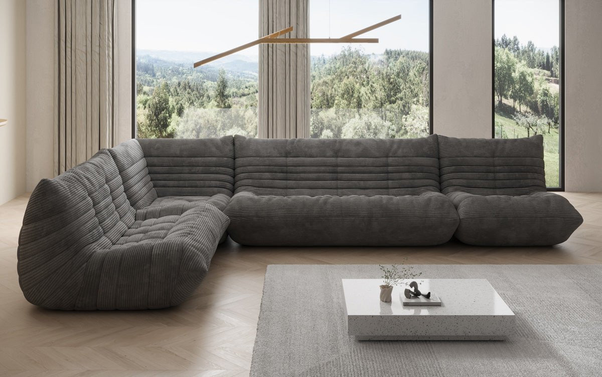 Designer Sofa Wohnlandschaft Calmo in Cord