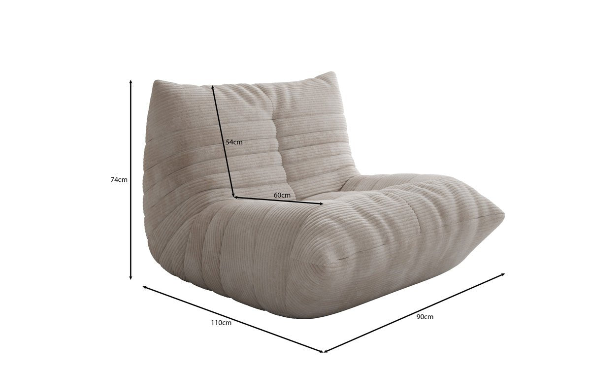 Designer Sofa-Sessel Calmo in Cord