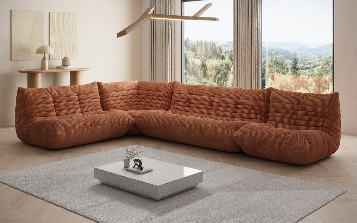 Designer Ecksofa Wohnlandschaft Calmo in Cord