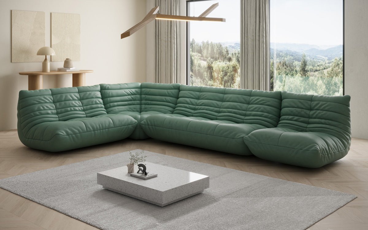 Designer Sofa Wohnlandschaft Calmo in Echtleder