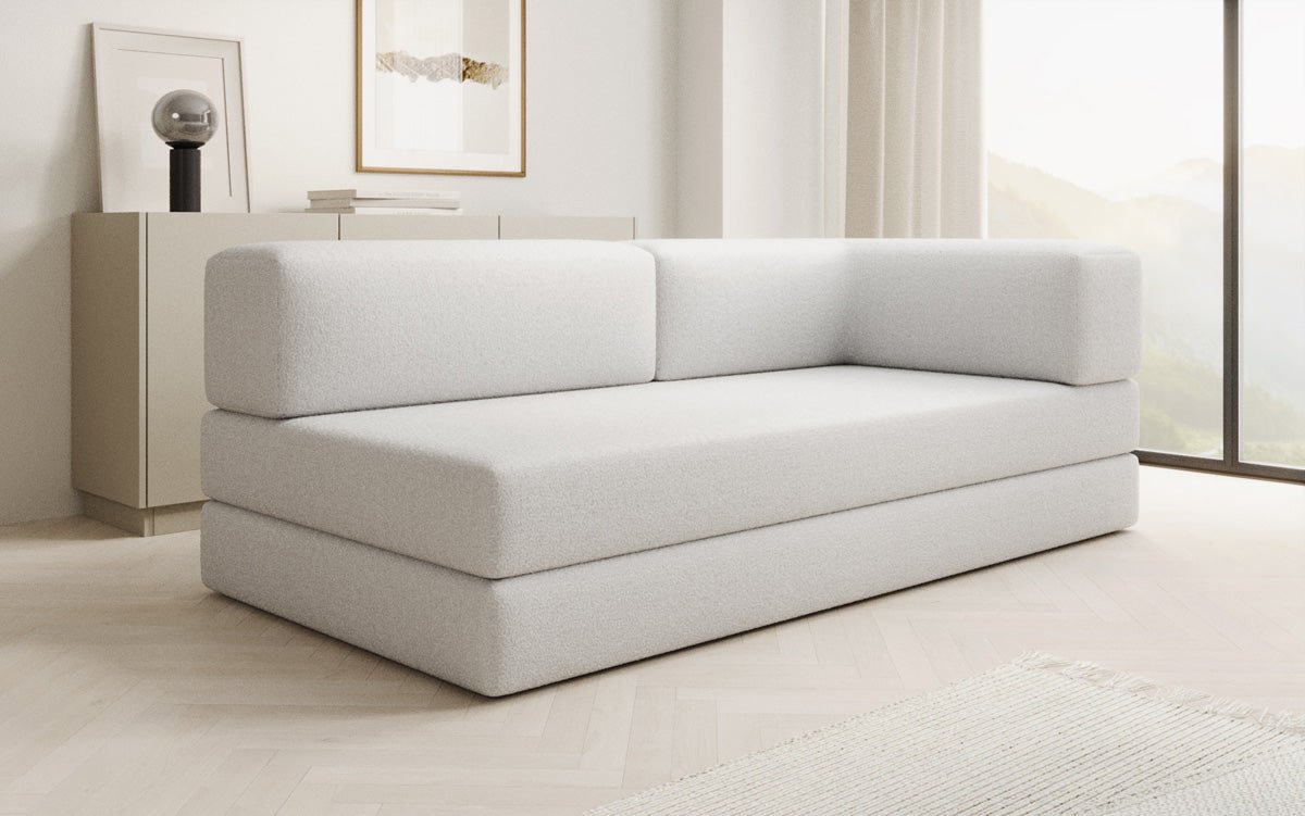 Designer Sofa/Chaise Longue Lazy in Bouclé