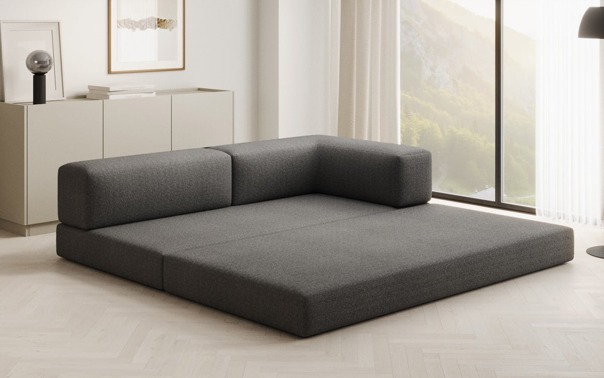 Designer Sofa/Chaise Longue Lazy in Bouclé