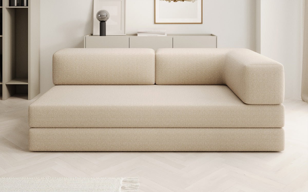 Designer Sofa/Chaise Longue Lazy in Bouclé