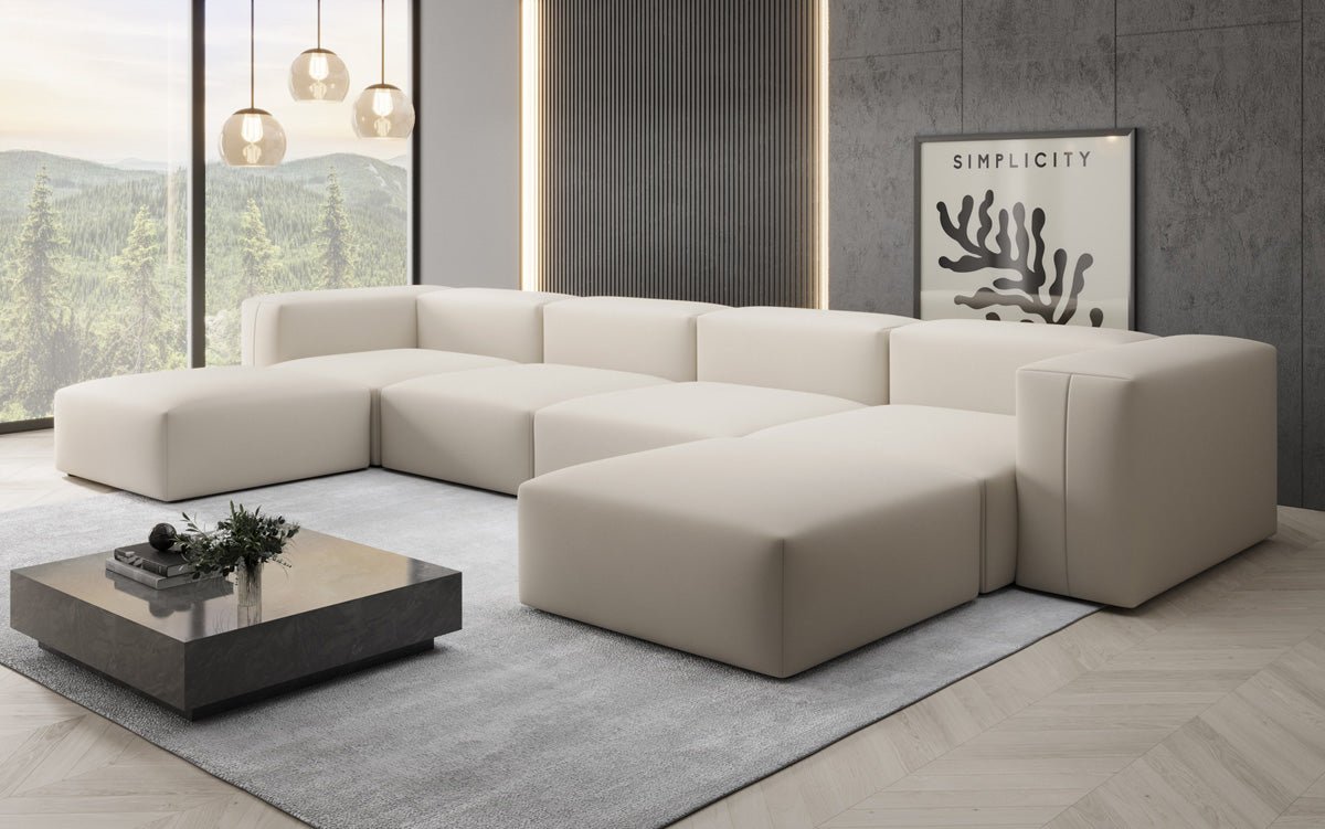 Designer U Sofa Snug in Stoff