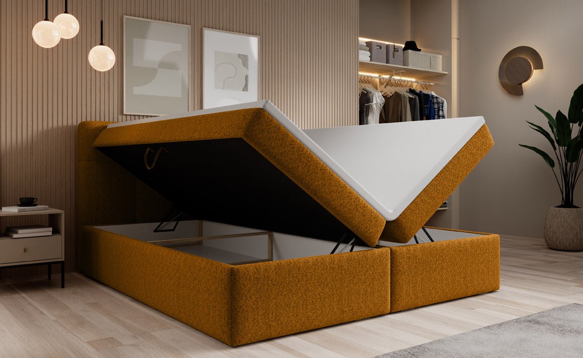 Boxspringbett Cozy II Bouclé mit Stauraum