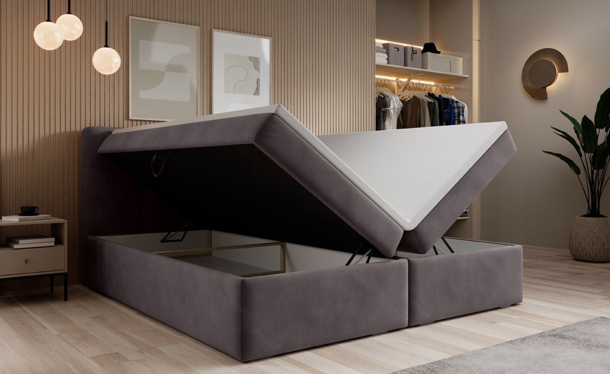 Boxspringbett Cozy II Samt mit Stauraum