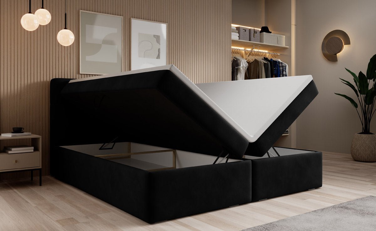 Boxspringbett Cozy II Samt mit Stauraum