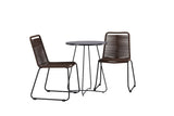 Garten Cafegruppe Aven – 3-teiliges Gartenmöbel-Set in Braun/Schwarz