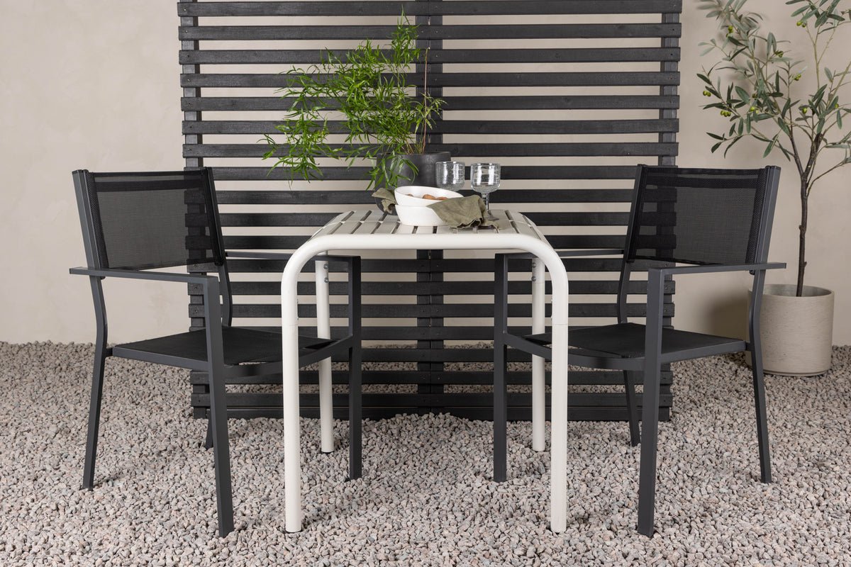 Garten Cafegruppe Florenz – 3-teiliges Gartenmöbel-Set in Beige/Schwarz