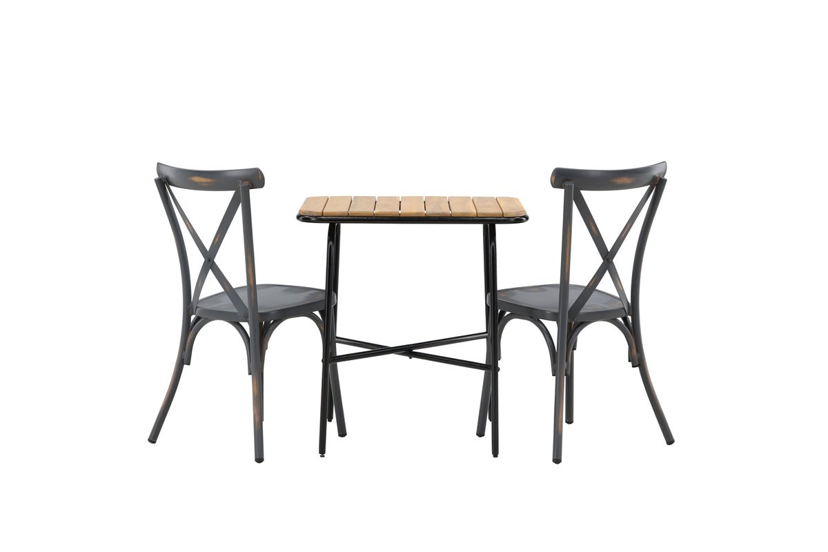 Garten Cafegruppe Uber – 3-teiliges Gartenmöbel-Set mit Stühlen aus Aluminium