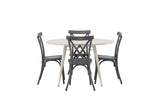 Garten Essgruppe Jonny – 5-teiliges Gartenmöbel-Set mit rundem Tisch aus Aluminium