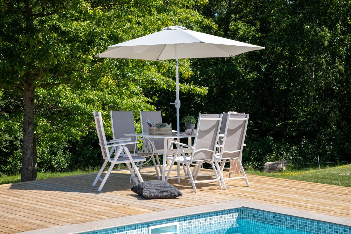 Garten Essgruppe Toulouse – 8-teiliges Gartenmöbel-Set aus Aluminium und Textilene